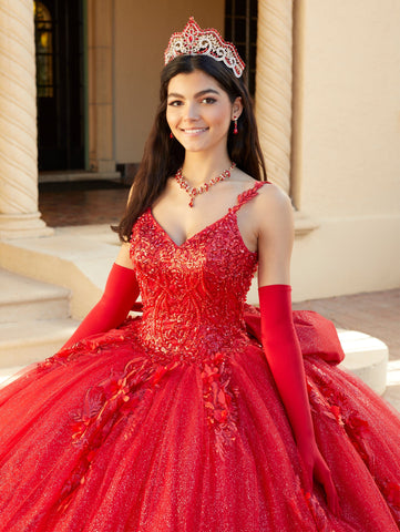 Ärmelloses Quinceanera-Kleid mit V-Ausschnitt von House of Wu 26066