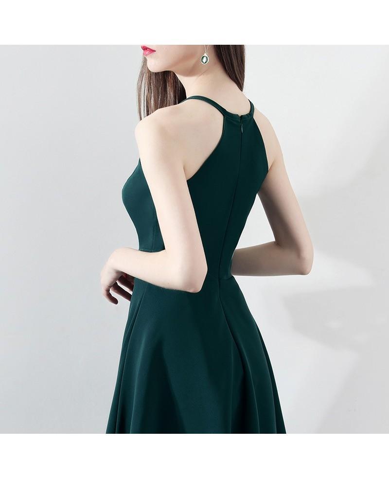Slim Dark Green Aline Short Party Dress Homecoming Dresses Halter PD197