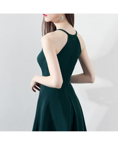 Schlankes dunkelgrünes Aline-Kurzes Partykleid Homecoming-Kleider Neckholder PD197