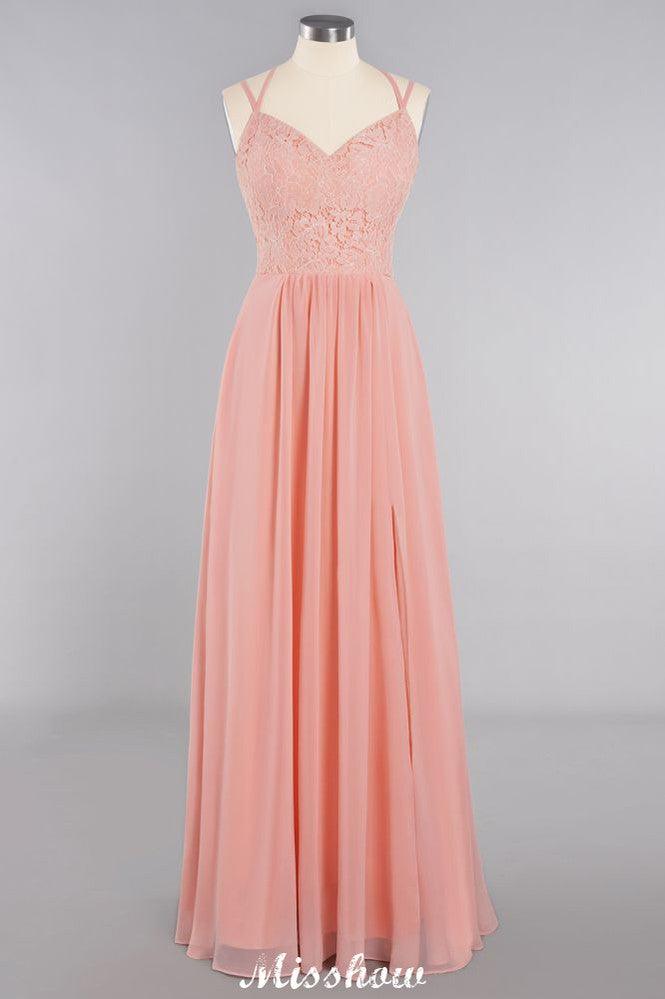 Spaghetti Slim Side Split Bridesmaid Dress Sky Blue V-Neck Wedding Party Dress