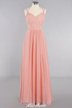 Spaghetti Slim Side Split Bridesmaid Dress Sky Blue V-Neck Wedding Party Dress