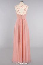 Spaghetti Slim Side Split Bridesmaid Dress Sky Blue V-Neck Wedding Party Dress