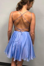 Funkelnde Perlen Blau Kurzes Ballkleid Homecoming-Kleid PD315