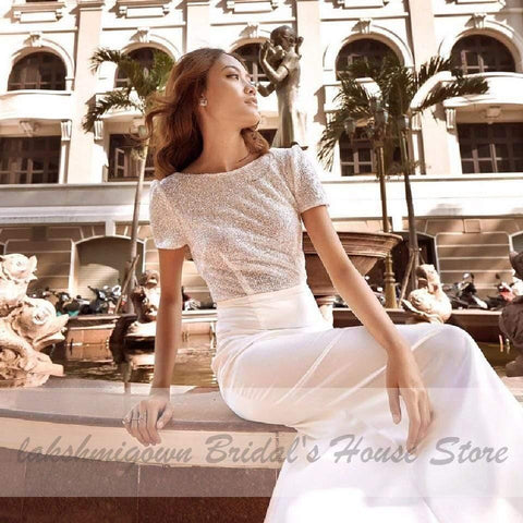 NumberSea – Glitzerndes Brautkleid im Meerjungfrauenstil mit abnehmbarer Schleppe