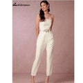 NumberSea Stain Braut Jumpsuit Hochzeitskleid Bescheiden