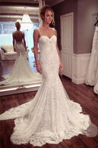 Sweetheart-Ausschnitt rückenfreies Meerjungfrau-Spitzen Brautkleid Ballkleid