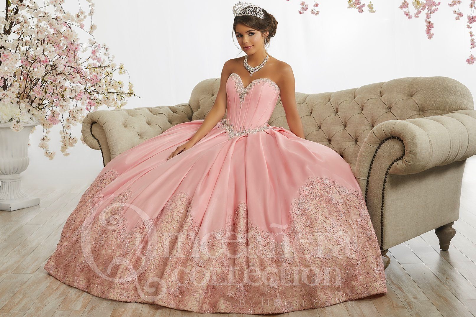 Strapless A-line Satin Quinceanera Dress by House of Wu 26874