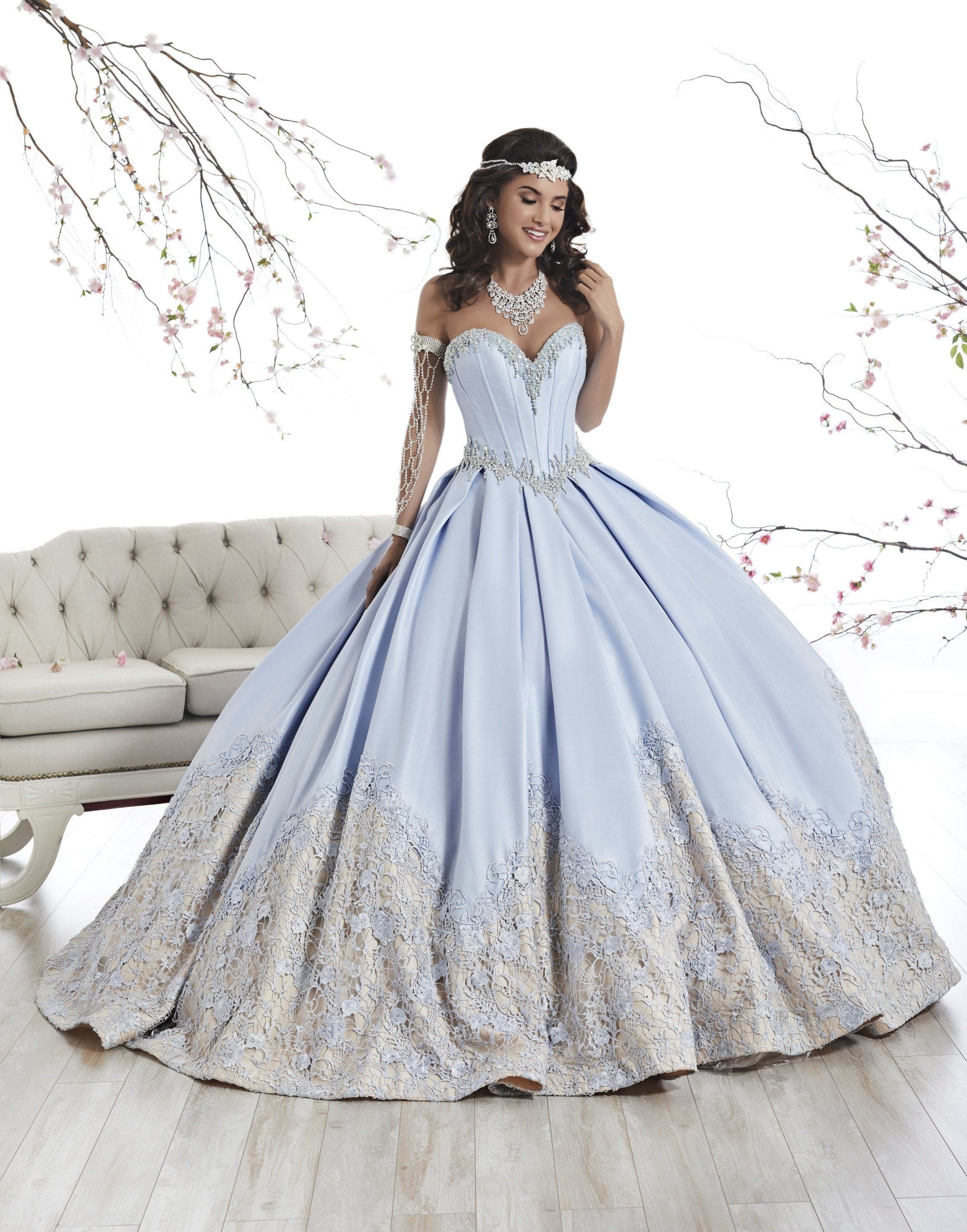 Strapless A-line Satin Quinceanera Dress by House of Wu 26874