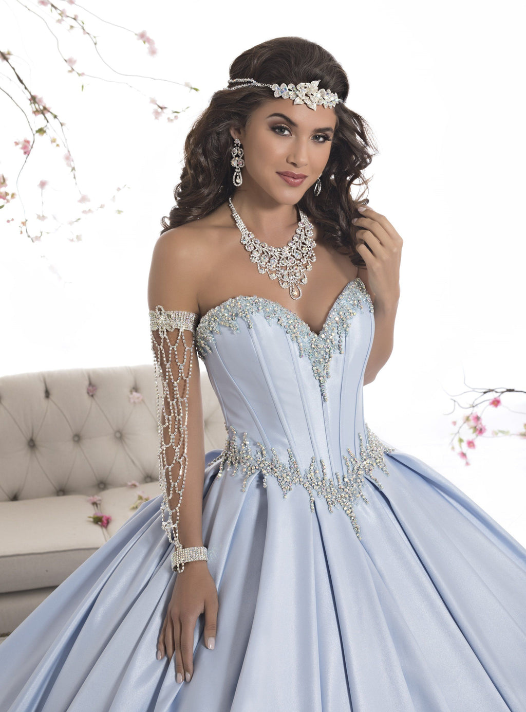 Strapless A-line Satin Quinceanera Dress by House of Wu 26874