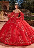 Trägerloses Quinceanera-Kleid mit Glockenärmeln von Rachel Allan RQ2178