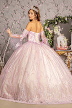 Strapless Bell Sleeve Two-Tone Ball Gown by GLS Gloria GL3234