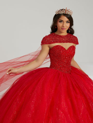Trägerloses Cape Quinceanera-Kleid von Fiesta Gowns 56480