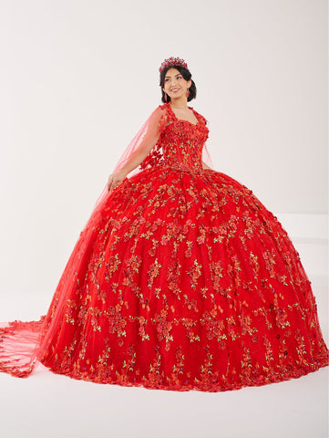 Vestido de festa de 15 anos sem alças com capa da Fiesta Gowns 56494