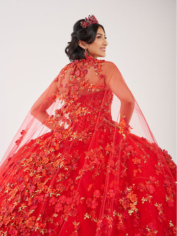 Vestido de festa de 15 anos sem alças com capa da Fiesta Gowns 56494