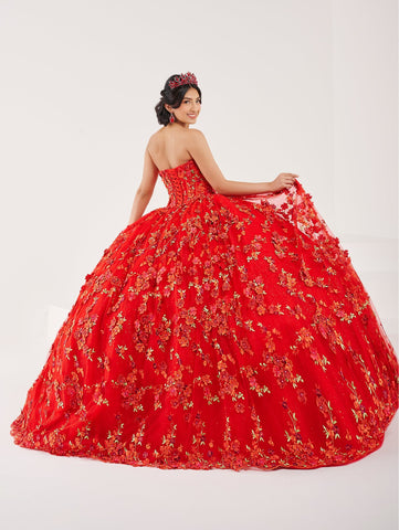 Vestido de festa de 15 anos sem alças com capa da Fiesta Gowns 56494