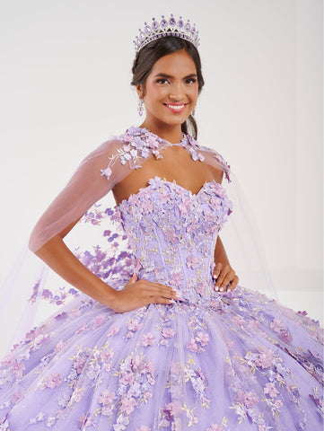 Vestido de festa de 15 anos sem alças com capa da Fiesta Gowns 56494