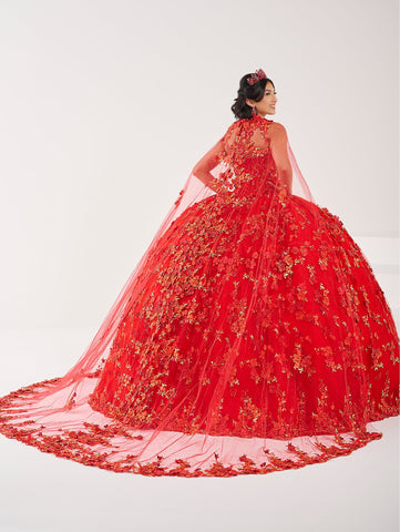 Vestido de festa de 15 anos sem alças com capa da Fiesta Gowns 56494