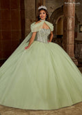 Trägerloses Cape Quinceanera-Kleid von Rachel Allan RQ1130