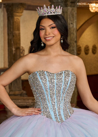 Trägerloses Cape Quinceanera-Kleid von Rachel Allan RQ1130