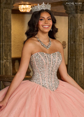 Trägerloses Cape Quinceanera-Kleid von Rachel Allan RQ1130