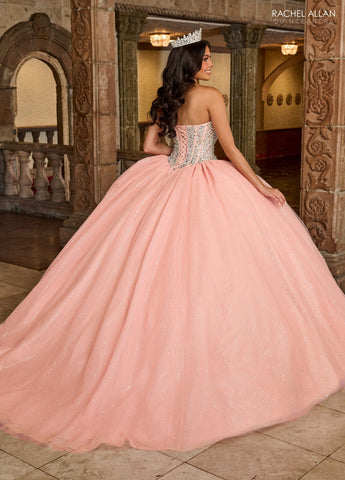 Trägerloses Cape Quinceanera-Kleid von Rachel Allan RQ1130