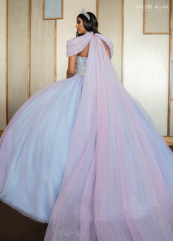 Trägerloses Cape Quinceanera-Kleid von Rachel Allan RQ1130