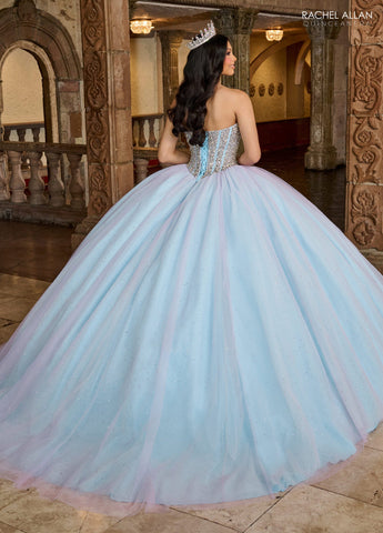 Trägerloses Cape Quinceanera-Kleid von Rachel Allan RQ1130