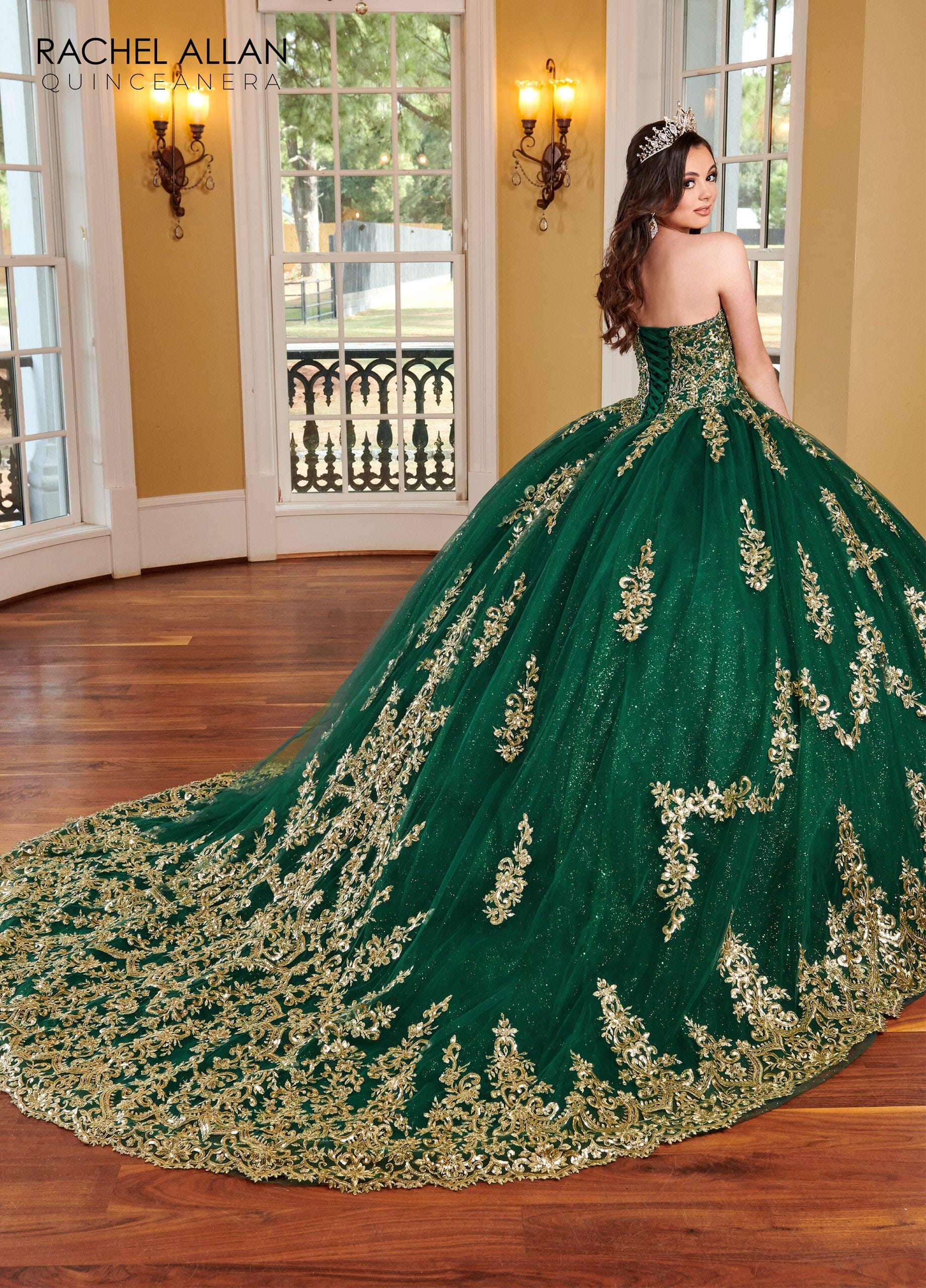 Strapless Cape Quinceanera Dress by Rachel Allan RQ2170