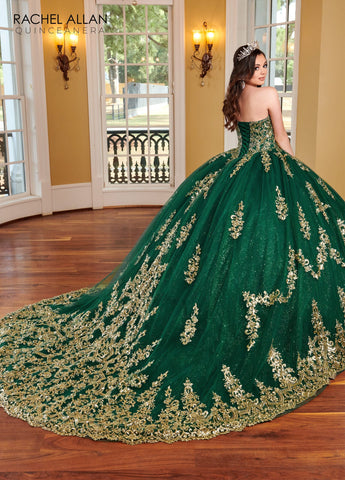 Vestido de festa de quinze anos sem alças com capa de Rachel Allan RQ2170