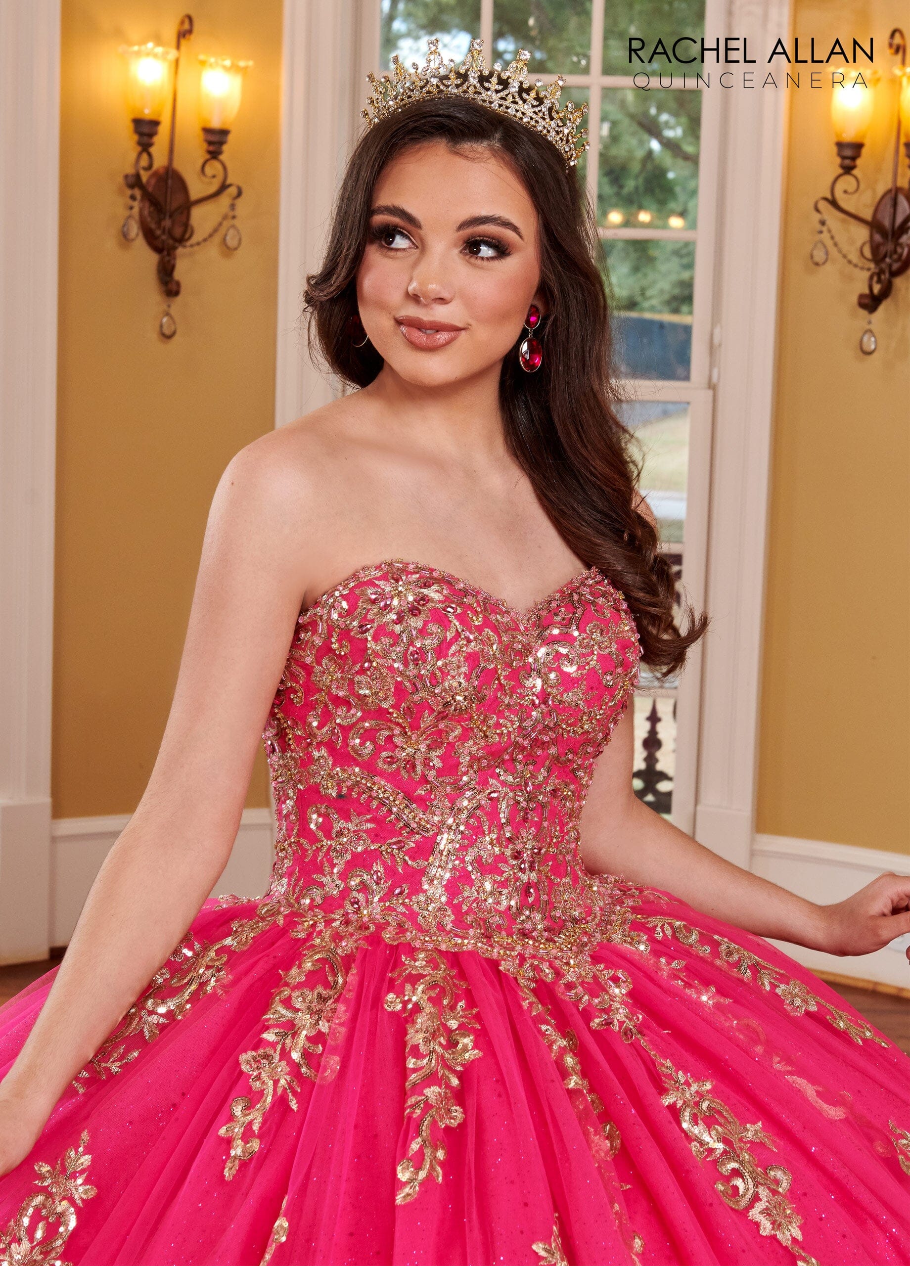Strapless Cape Quinceanera Dress by Rachel Allan RQ2170