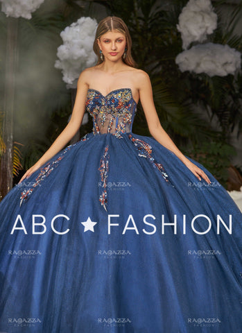 Trägerloses Quinceanera-Kleid mit Umhang von Ragazza EV51-651