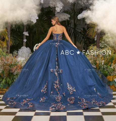 Trägerloses Quinceanera-Kleid mit Umhang von Ragazza EV51-651