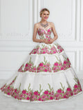 Robe de Quinceañera sans Bretelles Brodée de Fleurs par House of Wu 26952