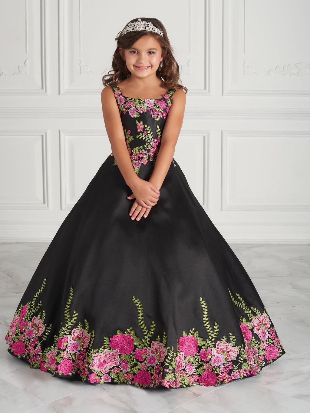 Strapless Floral Embroidered Quinceanera Dress by House of Wu 26952