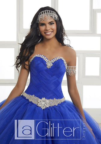 Trägerloses Glitzerkleid von House of Wu LA Glitter 24030