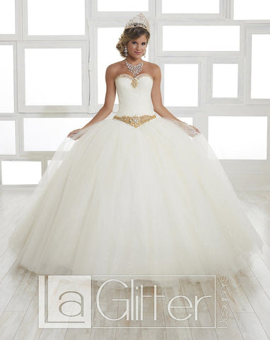 Trägerloses Glitzerkleid von House of Wu LA Glitter 24030