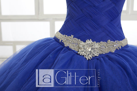 Trägerloses Glitzerkleid von House of Wu LA Glitter 24030