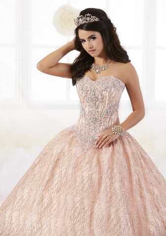 Trägerloses Glitzer-Quinceanera-Kleid von House of Wu 26896