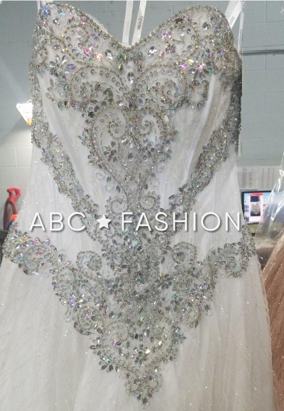 Strapless Glitter Quinceanera Dress by House of Wu 26896