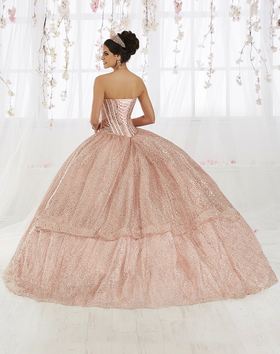 Strapless Glitter Quinceanera Dress by House of Wu 26923