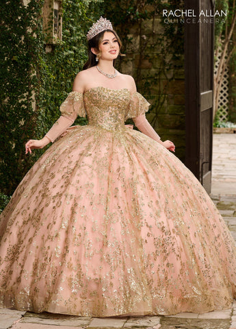 Vestido de quinceanera sem alças e manga comprida, Rachel Allan RQ2176