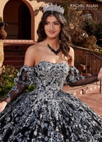 Strapless Long Sleeve Quinceanera Dress by Rachel Allan RQ2176
