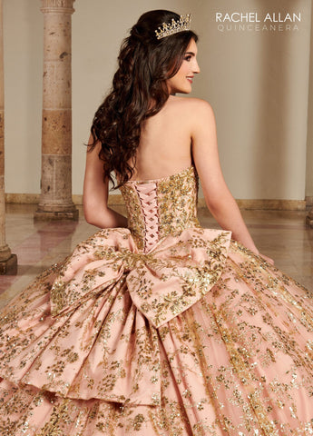 Vestido de quinceanera sem alças e manga comprida, Rachel Allan RQ2176