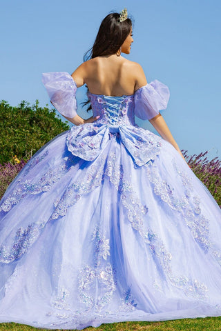 Trägerloses Ballkleid mit Puffärmeln von Cinderella Couture 8115J