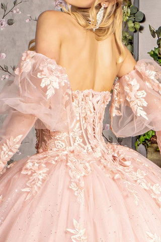 Trägerloses Ballkleid mit Puffärmeln und Korsett von GLS Gloria GL3476