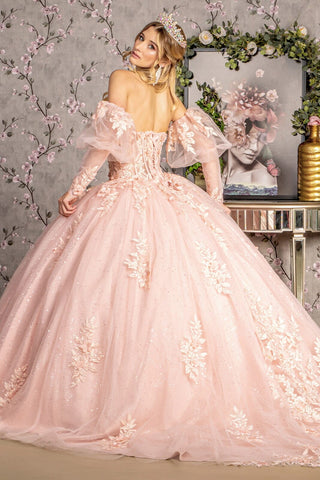 Trägerloses Ballkleid mit Puffärmeln und Korsett von GLS Gloria GL3476