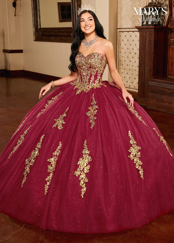 Trägerloses Quinceanera-Kleid von Mary's Bridal MQ1109
