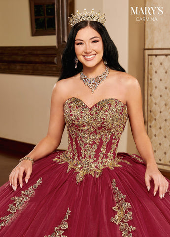 Trägerloses Quinceanera-Kleid von Mary's Bridal MQ1109