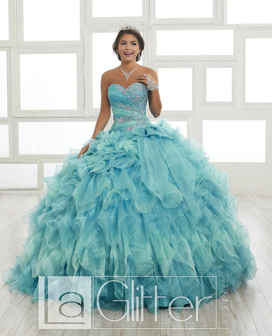 Trägerloses Rüschenkleid von House of Wu LA Glitter 24011