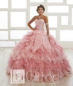 Strapless Ruffled Dress by House of Wu LA Glitter 24011